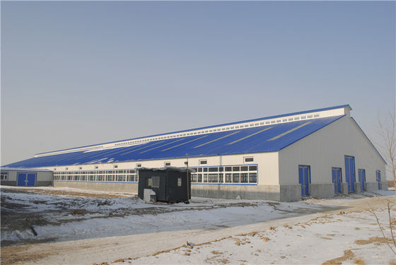 Edificio prefabricado del establo de la estructura de acero de Q355B con el panel de bocadillo