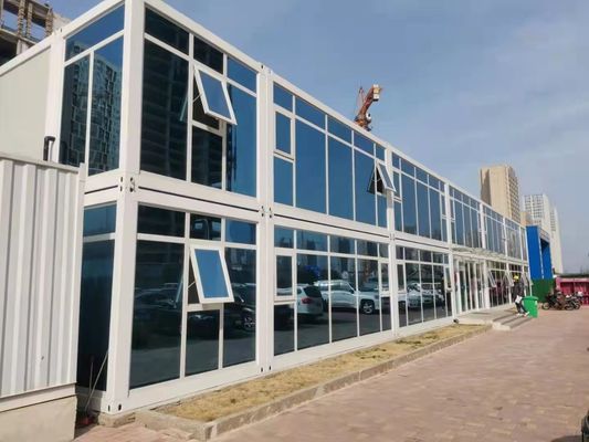 Casa de contenedores prefabricada galvanizada con paneles de lana de vidrio