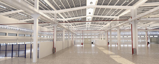 Prefabricación industrial pintada / construcción de estructuras de acero preconstruido Taller de aislamiento térmico de acero ligero