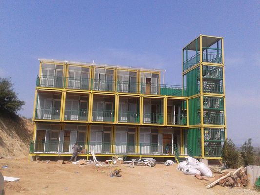 Casa de contenedores prefabricada galvanizada con paneles de lana de vidrio