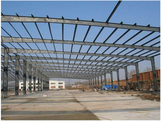 Sección H Edificio de almacén prefabricado de acero laminado en caliente galvanizado económico industrial peso ligero gran envergadura