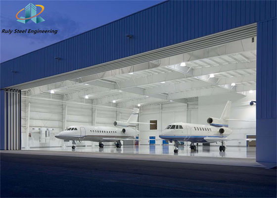 Hangar de estructuras prefabricadas de acero de gran envergadura para almacenamiento y mantenimiento de aeronaves