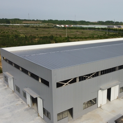 Estructura prefabricada de acero Taller de almacén Gran envergadura personalizable
