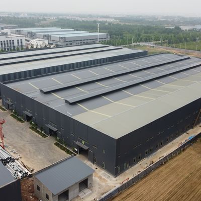 Almacén de estructuras prefabricadas de acero pesado para almacenamiento de plantas de cemento con acero Q235B/Q355B