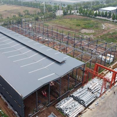 Almacén de estructuras prefabricadas de acero pesado para almacenamiento de plantas de cemento con acero Q235B/Q355B