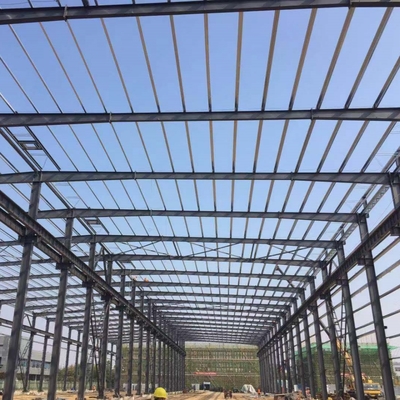 Edificio de almacén de estructura prefabricada de acero con vigas de sección H