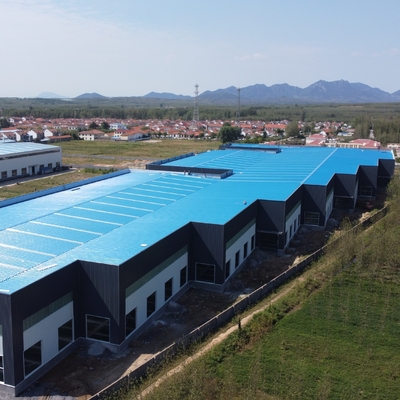 Taller de estructuras prefabricadas de acero con paneles de pared galvanizados
