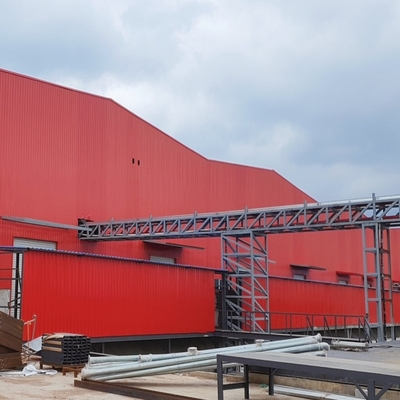 Almacén prefabricado con estructura de acero y grúa puente Q235B Q355B