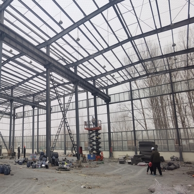 Almacén de estructura de acero con gran toldo para taller de embalaje