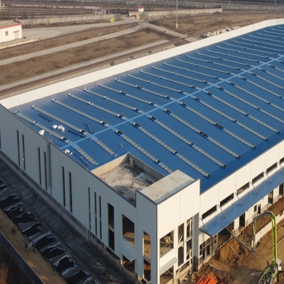 Almacén de estructura de acero prefabricado de 11 m con vigas de sección H