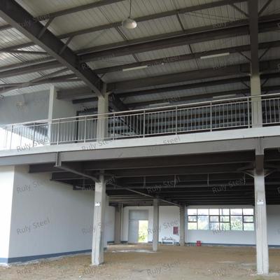 Almacén de estructura de acero multifunción con mezzanine para sala de exposición y oficina