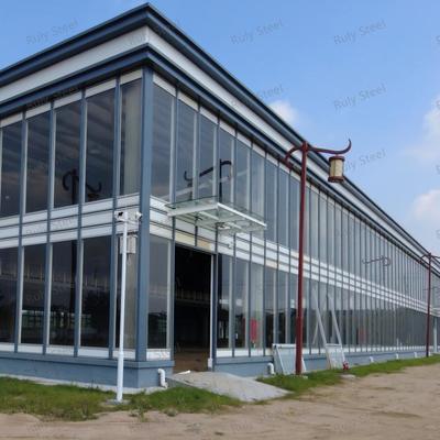 Almacén de estructura de acero multifunción con mezzanine para sala de exposición y oficina