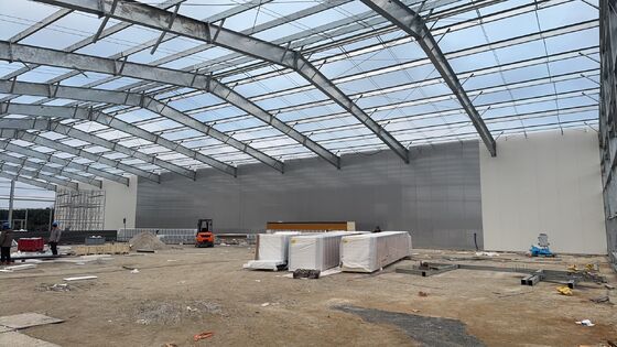 Almacén de almacenamiento en frío de estructura de acero prefabricada con panel de sándwich PU/PIR