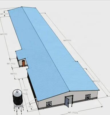 Gallinero prefabricado con estructura de acero de diseño aislado de tamaño 120m por 20m
