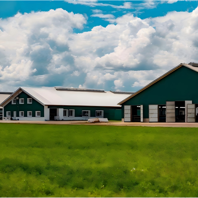 África 100m por 20m Diseño aislado Estructura prefabricada de acero Casa de pollo