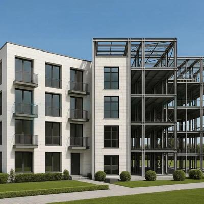 Hotel de estructura de acero prefabricado moderno de varios pisos