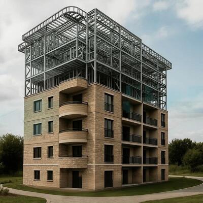 Construido hotel con estructura de acero prefabricada de varios pisos con conexión de pernos antisísmicos