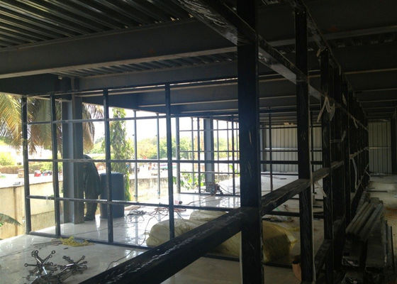 Edificio de oficinas prefabricado de acero de varios pisos con pared cortina de vidrio
