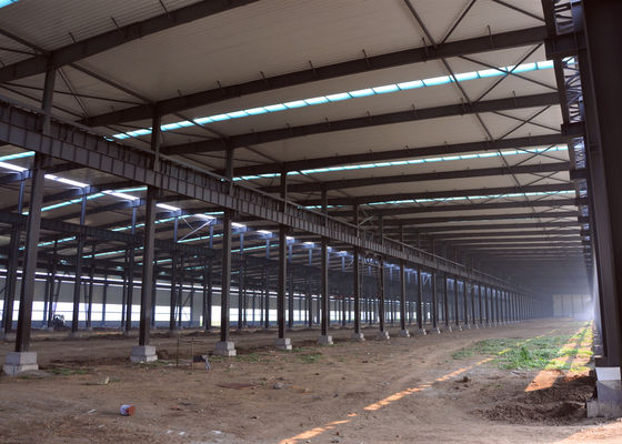 Estructura de almacén con viga de acero prefabricada en H para sistemas de estanterías