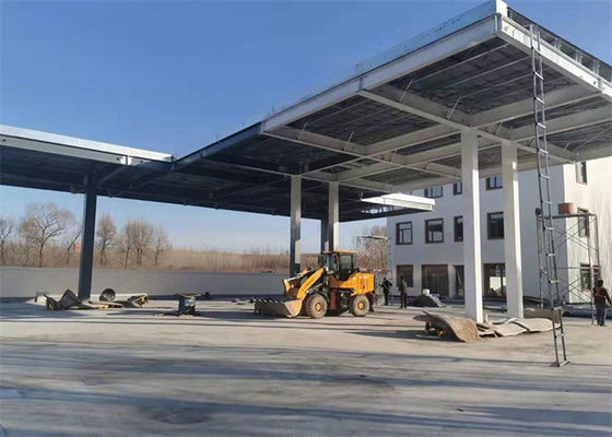 Edificio prefabricado de gasolinera de acero Estructura PEB galvanizada