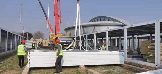 Casa de contenedores prefabricada galvanizada con paneles de lana de vidrio