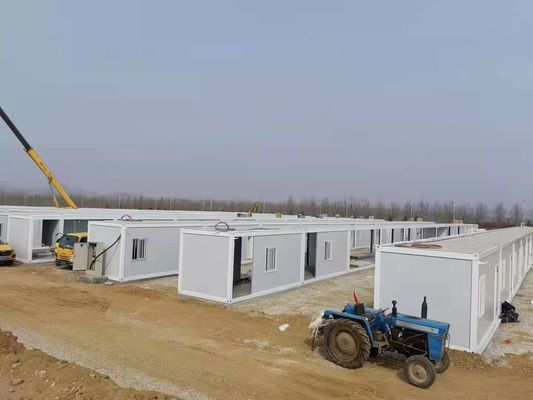 Casa contenedor prefabricada de acero galvanizado con paneles de lana de vidrio