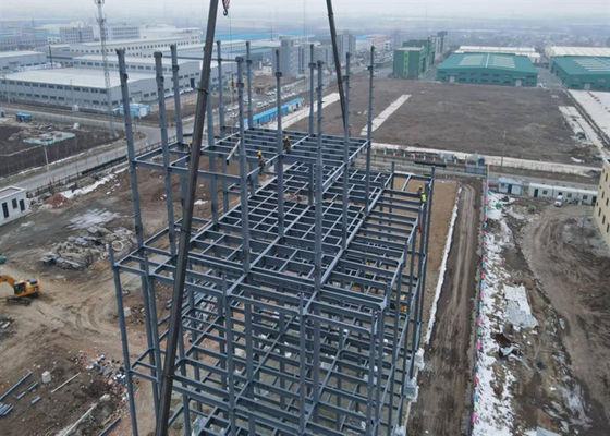 Edificio de oficinas prefabricado de estructura de acero de varios pisos